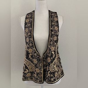 Free People: Giselle Velvet Embroidered Beaded Vest, Size M NWOT